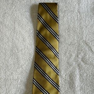 Classic Brooks Brothers Men's Stripe Tie Blue/Silver/Gold